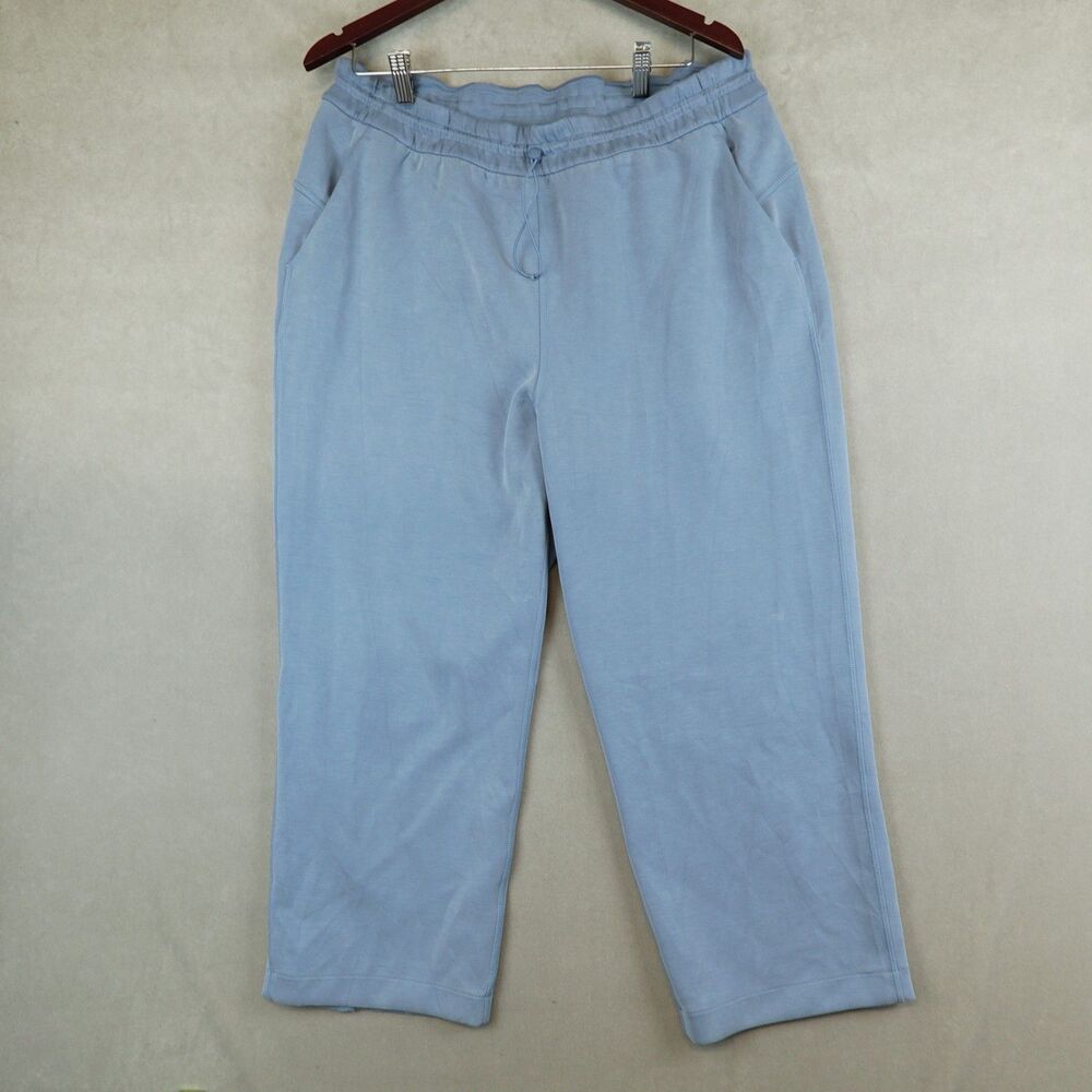 Lululemon Pants Softstreme High Rise Straight Leg Cropped Women 16 Utility Blue